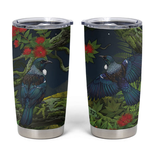 Rongoa Maori New Zealand Rata Tumbler Cup NZ Tui Bird Forest Vibes