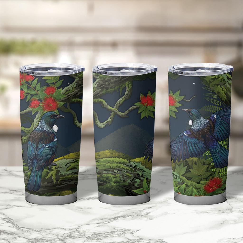 Rongoa Maori New Zealand Rata Tumbler Cup NZ Tui Bird Forest Vibes