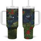 Rongoa Maori New Zealand Rata Tumbler With Handle NZ Tui Bird Forest Vibes