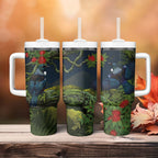 Rongoa Maori New Zealand Rata Tumbler With Handle NZ Tui Bird Forest Vibes