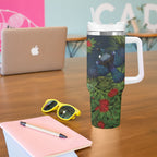 Rongoa Maori New Zealand Rata Tumbler With Handle NZ Tui Bird Forest Vibes