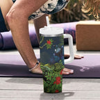 Rongoa Maori New Zealand Rata Tumbler With Handle NZ Tui Bird Forest Vibes