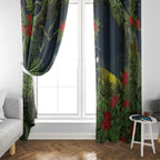 Rongoa Maori New Zealand Rata Window Curtain NZ Tui Bird Forest Vibes