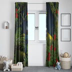 Rongoa Maori New Zealand Rata Window Curtain NZ Tui Bird Forest Vibes