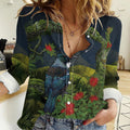 Rongoa Maori New Zealand Rata Women Casual Shirt NZ Tui Bird Forest Vibes