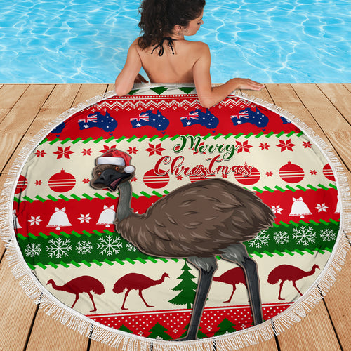 australia-christmas-beach-blanket-aussie-emu-santa-merry-xmas