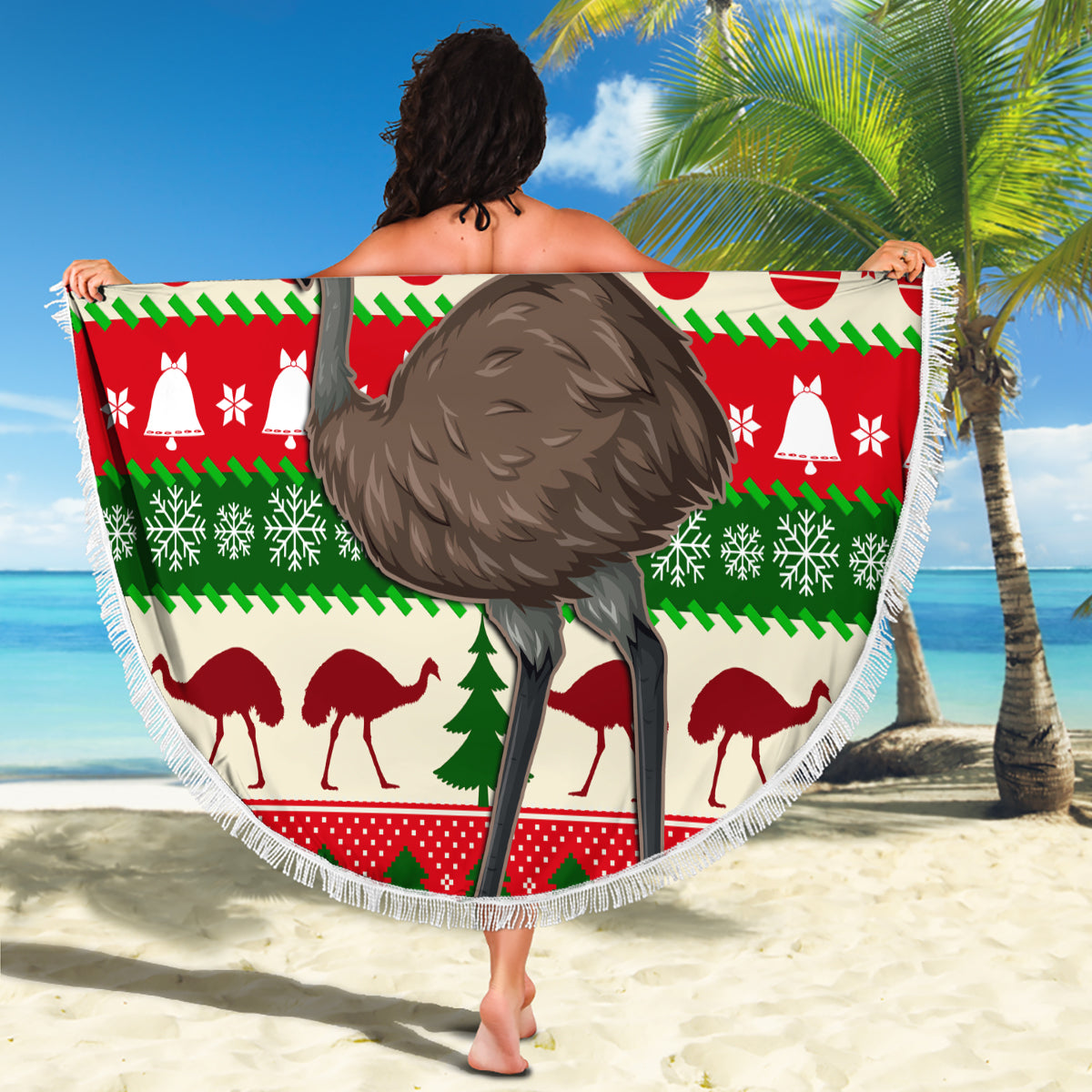 australia-christmas-beach-blanket-aussie-emu-santa-merry-xmas