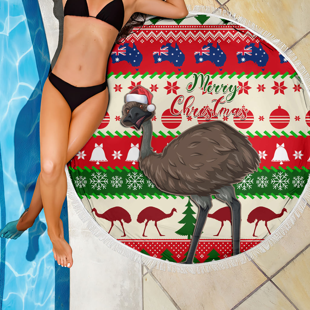 australia-christmas-beach-blanket-aussie-emu-santa-merry-xmas
