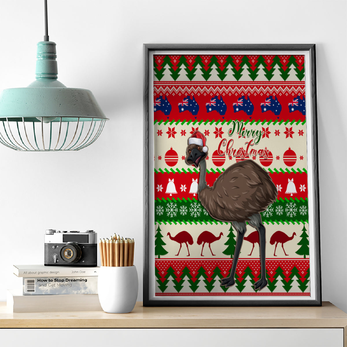 australia-christmas-canvas-wall-art-aussie-emu-santa-merry-xmas