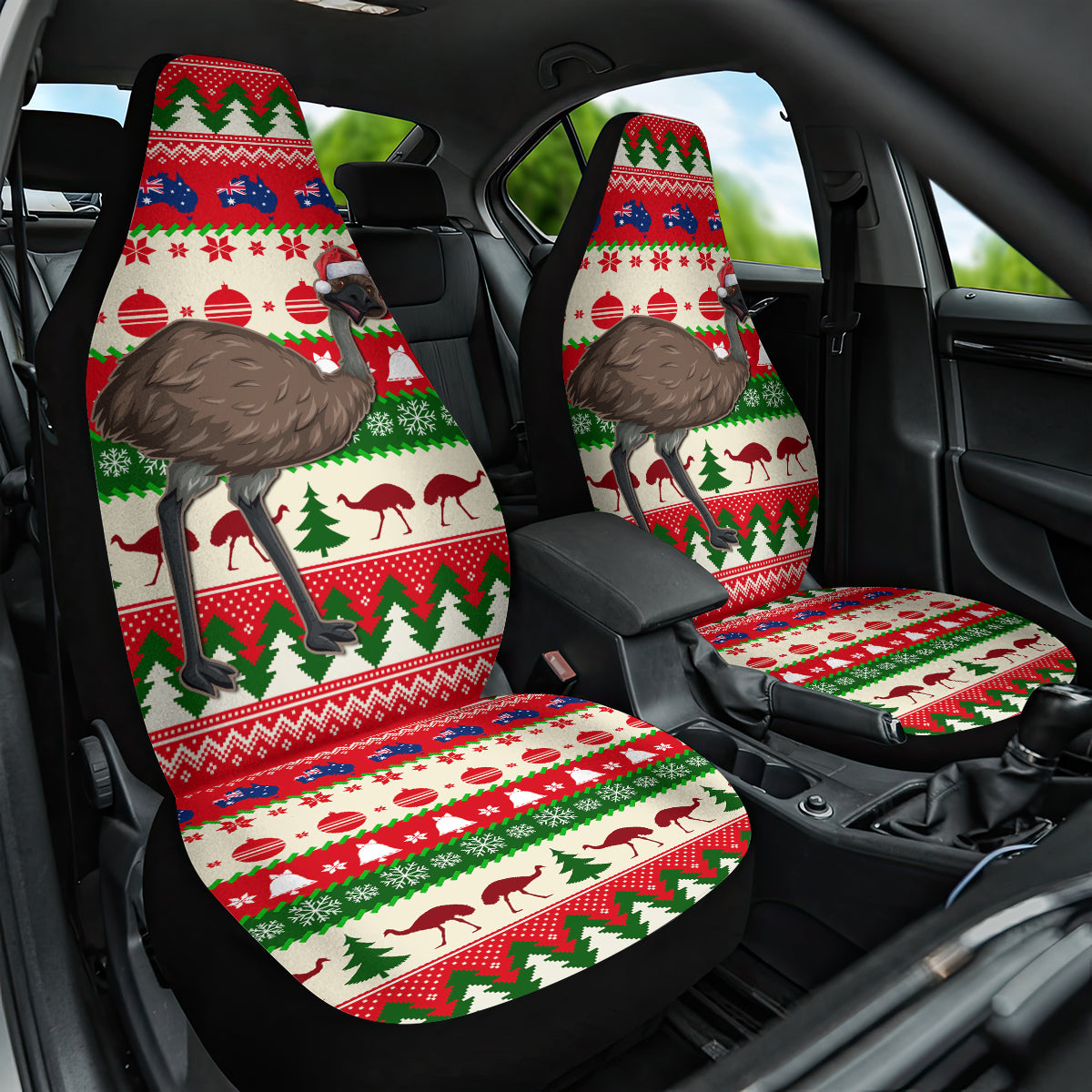 australia-christmas-car-seat-cover-aussie-emu-santa-merry-xmas