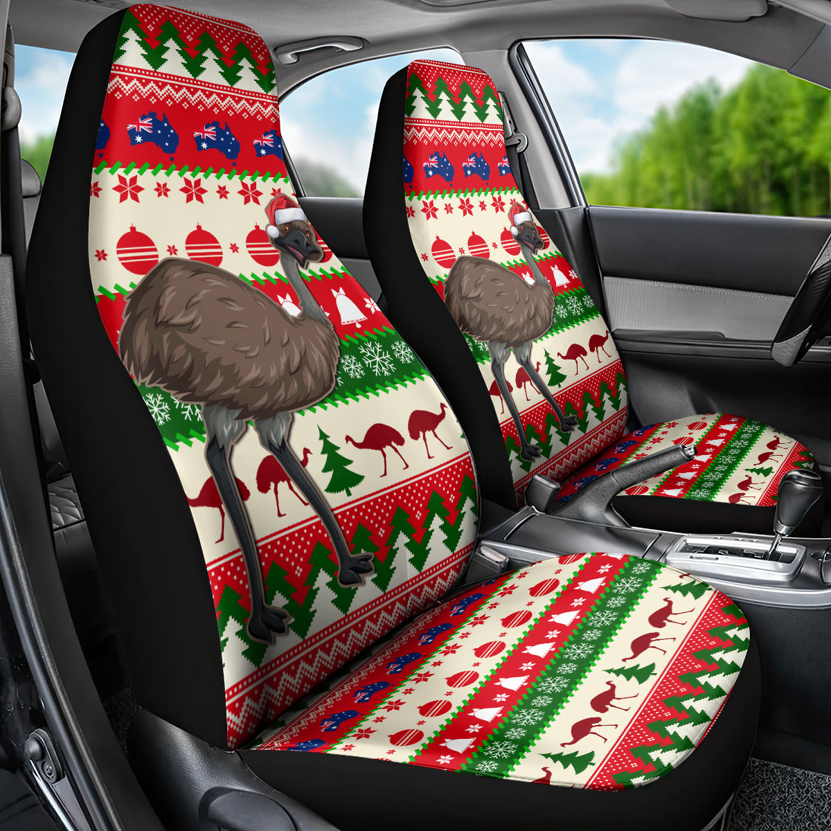 australia-christmas-car-seat-cover-aussie-emu-santa-merry-xmas