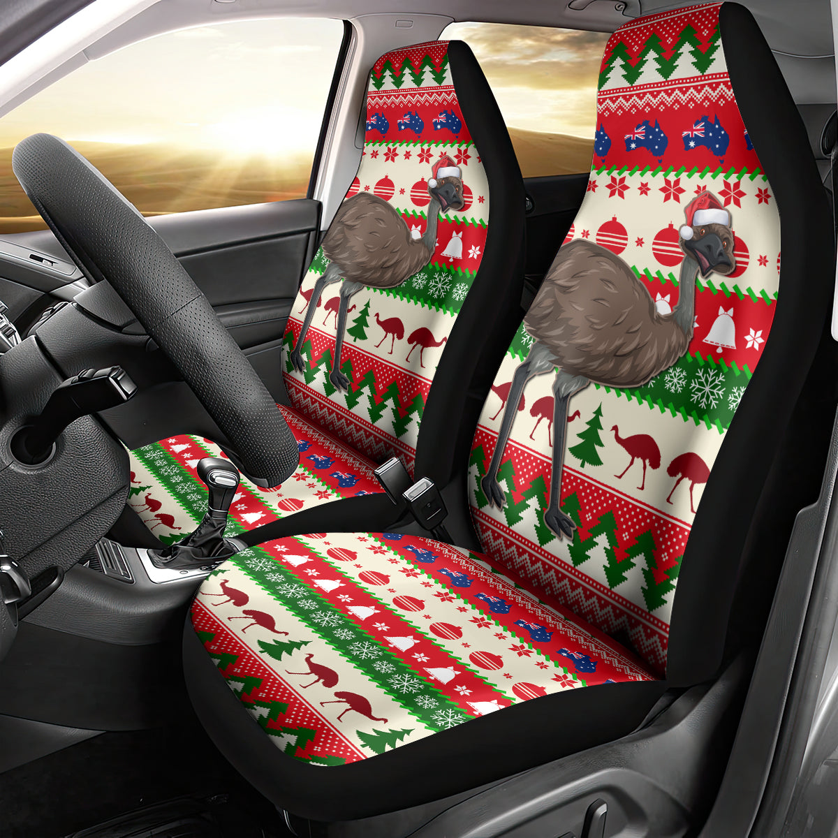 australia-christmas-car-seat-cover-aussie-emu-santa-merry-xmas