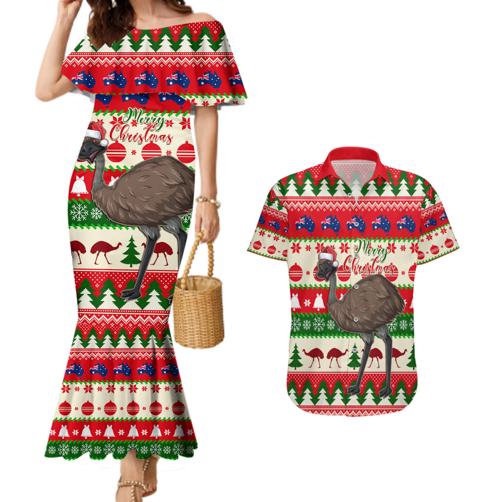 australia-christmas-couples-matching-mermaid-dress-and-hawaiian-shirt-aussie-emu-santa-merry-xmas