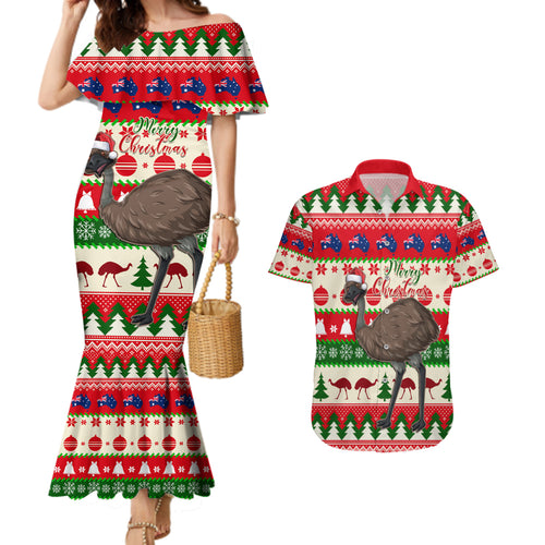 australia-christmas-couples-matching-mermaid-dress-and-hawaiian-shirt-aussie-emu-santa-merry-xmas