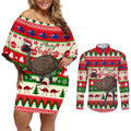 australia-christmas-couples-matching-off-shoulder-short-dress-and-long-sleeve-button-shirt-aussie-emu-santa-merry-xmas