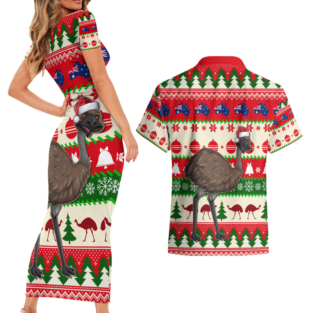 australia-christmas-couples-matching-short-sleeve-bodycon-dress-and-hawaiian-shirt-aussie-emu-santa-merry-xmas