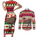 australia-christmas-couples-matching-short-sleeve-bodycon-dress-and-long-sleeve-button-shirt-aussie-emu-santa-merry-xmas