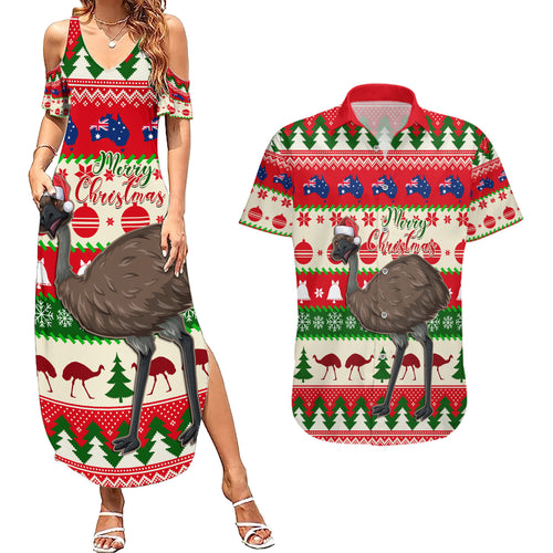 australia-christmas-couples-matching-summer-maxi-dress-and-hawaiian-shirt-aussie-emu-santa-merry-xmas