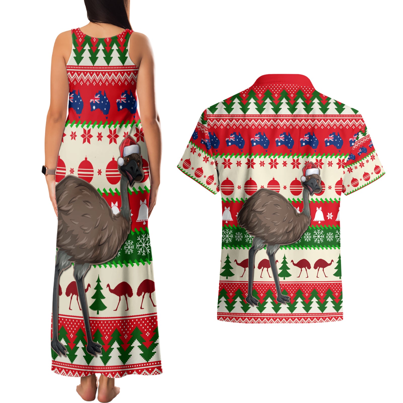 australia-christmas-couples-matching-tank-maxi-dress-and-hawaiian-shirt-aussie-emu-santa-merry-xmas