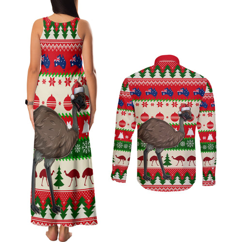 australia-christmas-couples-matching-tank-maxi-dress-and-long-sleeve-button-shirt-aussie-emu-santa-merry-xmas