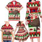 australia-christmas-family-matching-long-sleeve-bodycon-dress-and-hawaiian-shirt-aussie-emu-santa-merry-xmas
