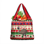 Australia Christmas Grocery Bag Aussie Emu Santa Merry Xmas