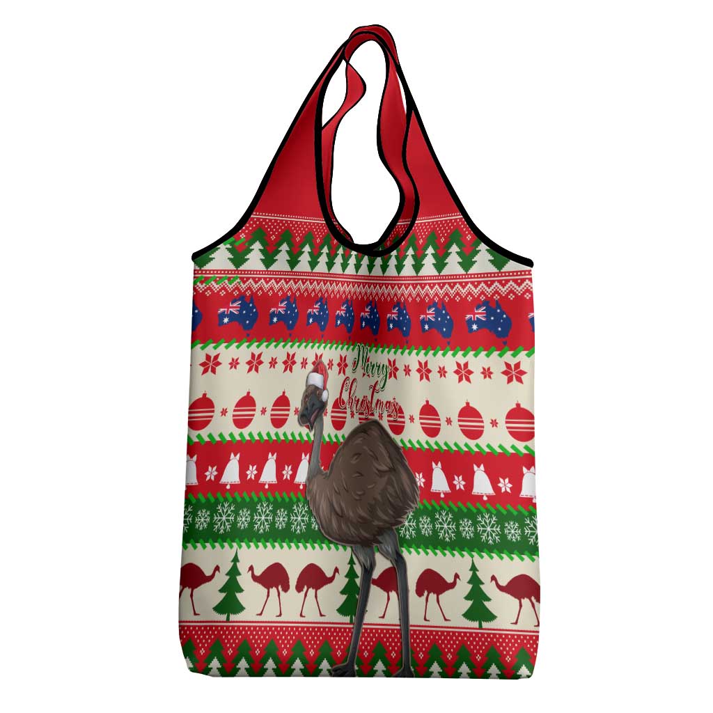 Australia Christmas Grocery Bag Aussie Emu Santa Merry Xmas