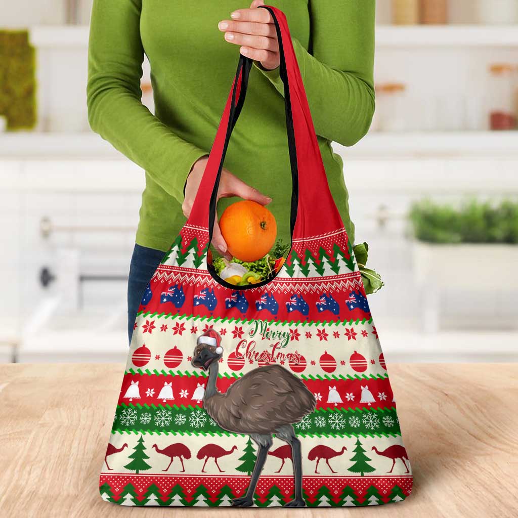 Australia Christmas Grocery Bag Aussie Emu Santa Merry Xmas
