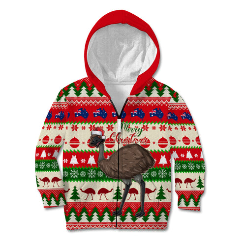 australia-christmas-kid-hoodie-aussie-emu-santa-merry-xmas