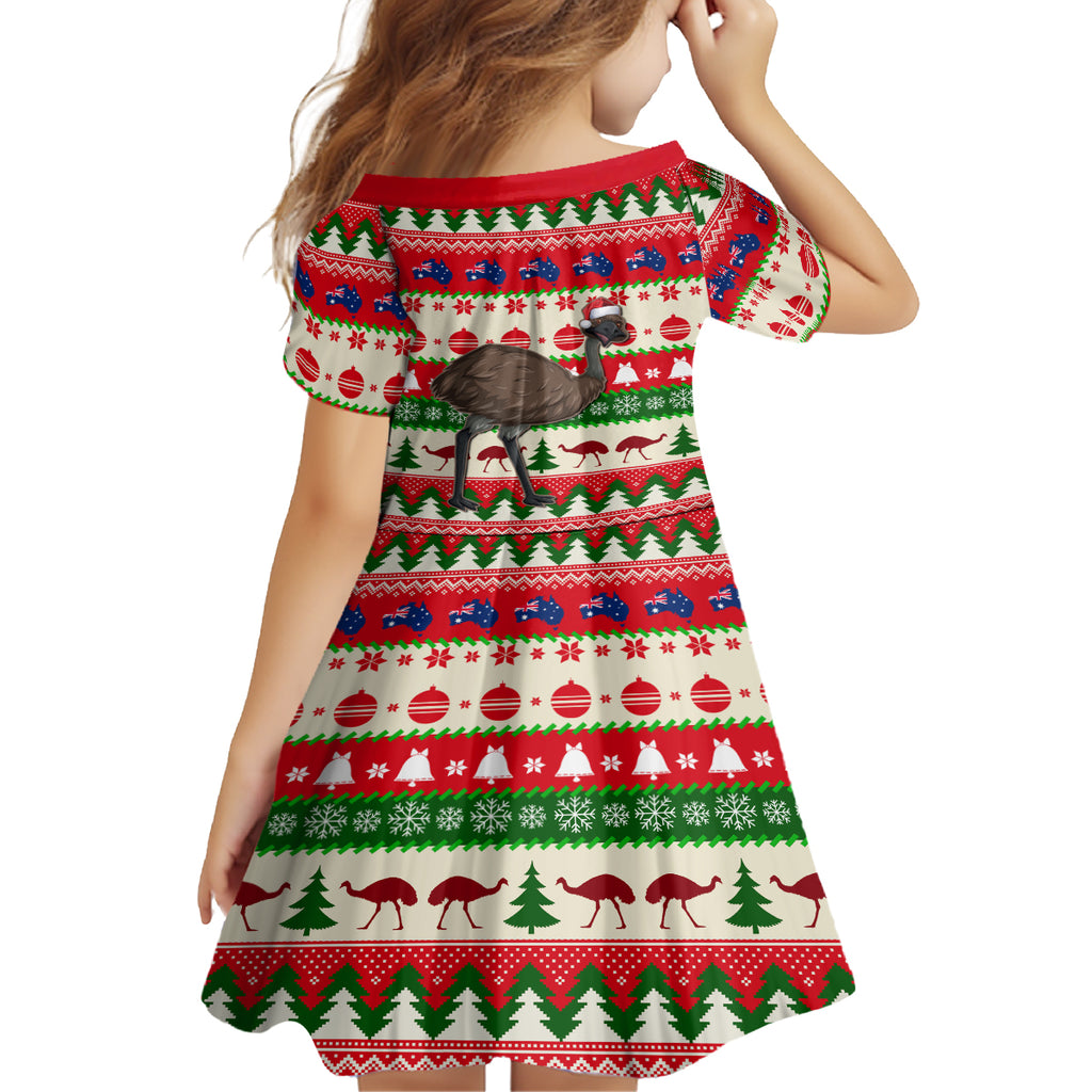 australia-christmas-kid-short-sleeve-dress-aussie-emu-santa-merry-xmas