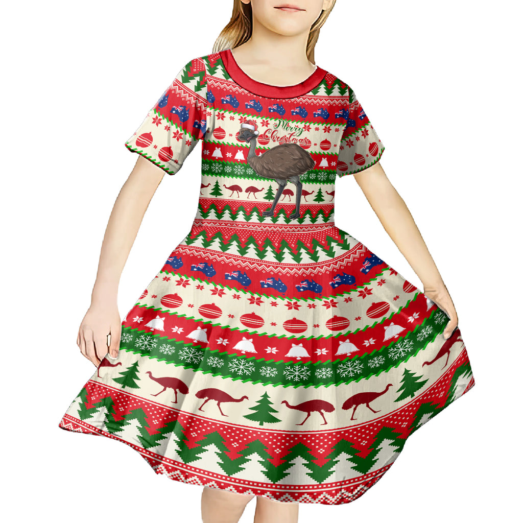 australia-christmas-kid-short-sleeve-dress-aussie-emu-santa-merry-xmas