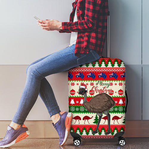 australia-christmas-luggage-cover-aussie-emu-santa-merry-xmas