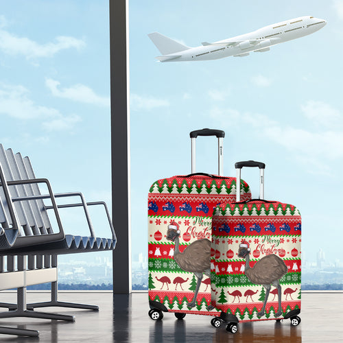 australia-christmas-luggage-cover-aussie-emu-santa-merry-xmas