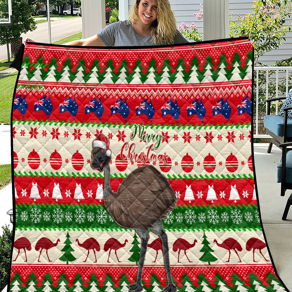 australia-christmas-quilt-aussie-emu-santa-merry-xmas