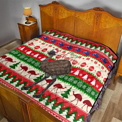 australia-christmas-quilt-aussie-emu-santa-merry-xmas