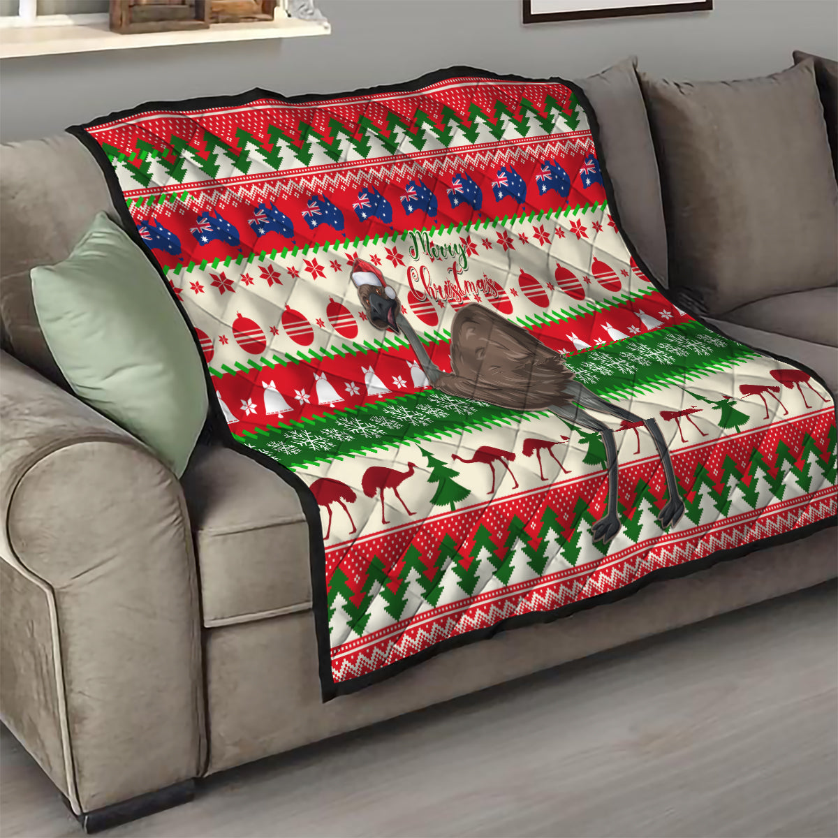australia-christmas-quilt-aussie-emu-santa-merry-xmas