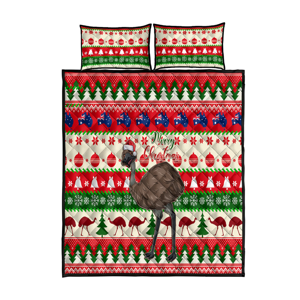 australia-christmas-quilt-bed-set-aussie-emu-santa-merry-xmas