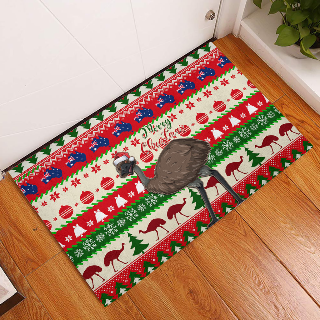 australia-christmas-rubber-doormat-aussie-emu-santa-merry-xmas