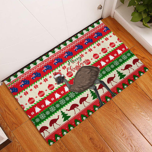 australia-christmas-rubber-doormat-aussie-emu-santa-merry-xmas