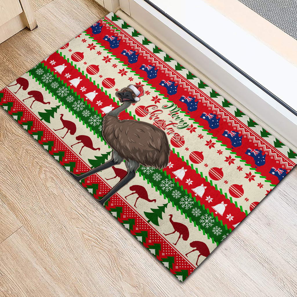 australia-christmas-rubber-doormat-aussie-emu-santa-merry-xmas