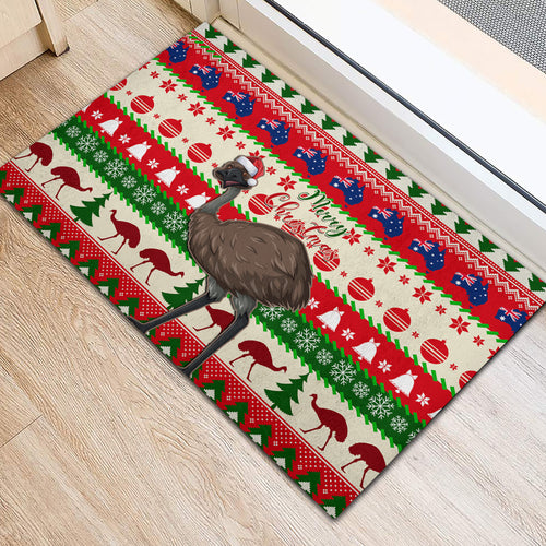 australia-christmas-rubber-doormat-aussie-emu-santa-merry-xmas