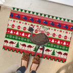 australia-christmas-rubber-doormat-aussie-emu-santa-merry-xmas