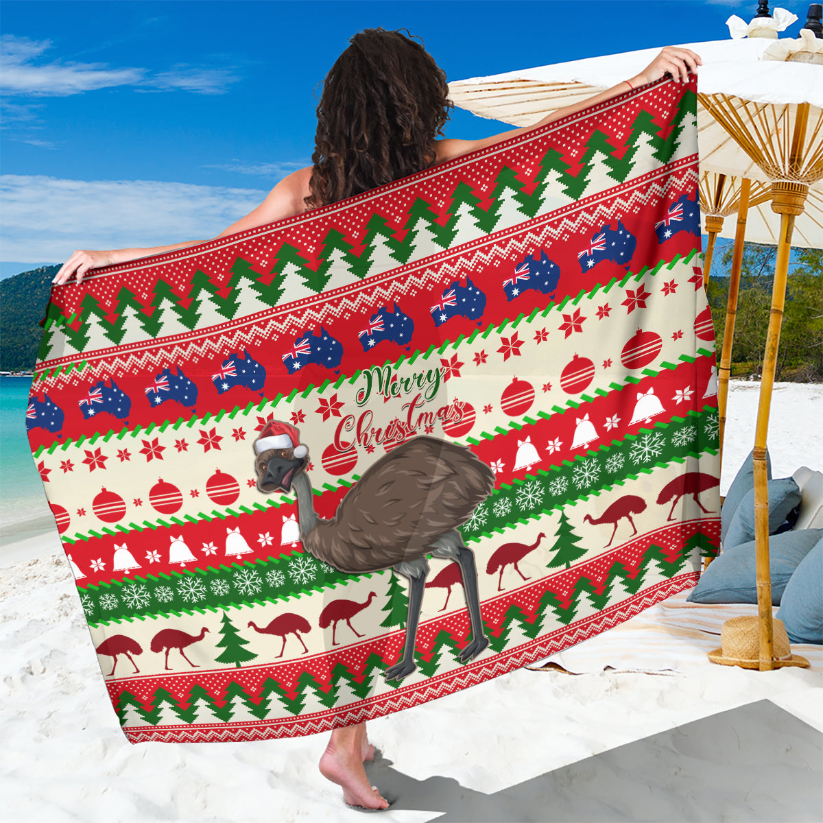 australia-christmas-sarong-aussie-emu-santa-merry-xmas