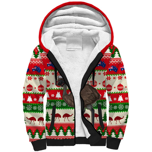 australia-christmas-sherpa-hoodie-aussie-emu-santa-merry-xmas