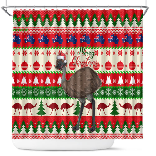 australia-christmas-shower-curtain-aussie-emu-santa-merry-xmas