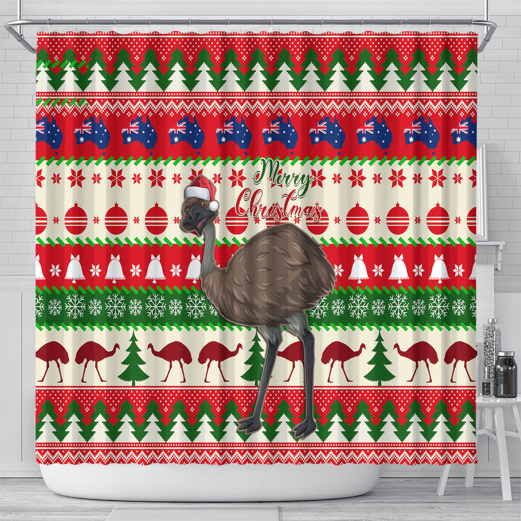 australia-christmas-shower-curtain-aussie-emu-santa-merry-xmas