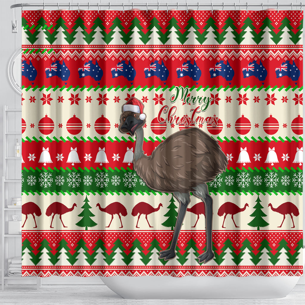 australia-christmas-shower-curtain-aussie-emu-santa-merry-xmas