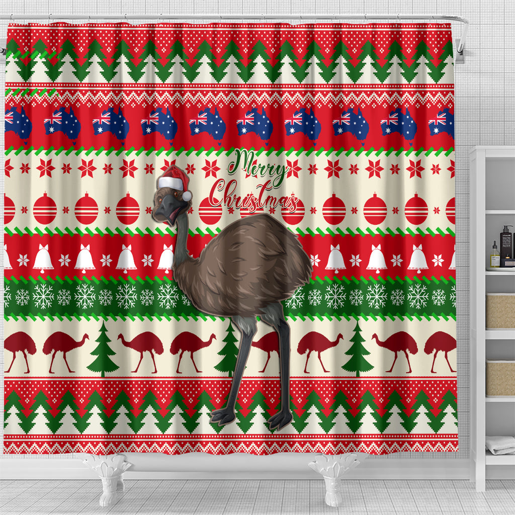 australia-christmas-shower-curtain-aussie-emu-santa-merry-xmas