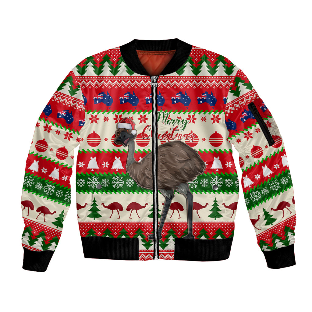 australia-christmas-sleeve-zip-bomber-jacket-aussie-emu-santa-merry-xmas