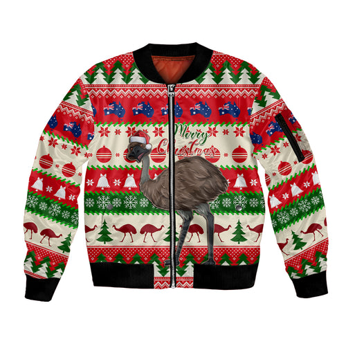 australia-christmas-sleeve-zip-bomber-jacket-aussie-emu-santa-merry-xmas